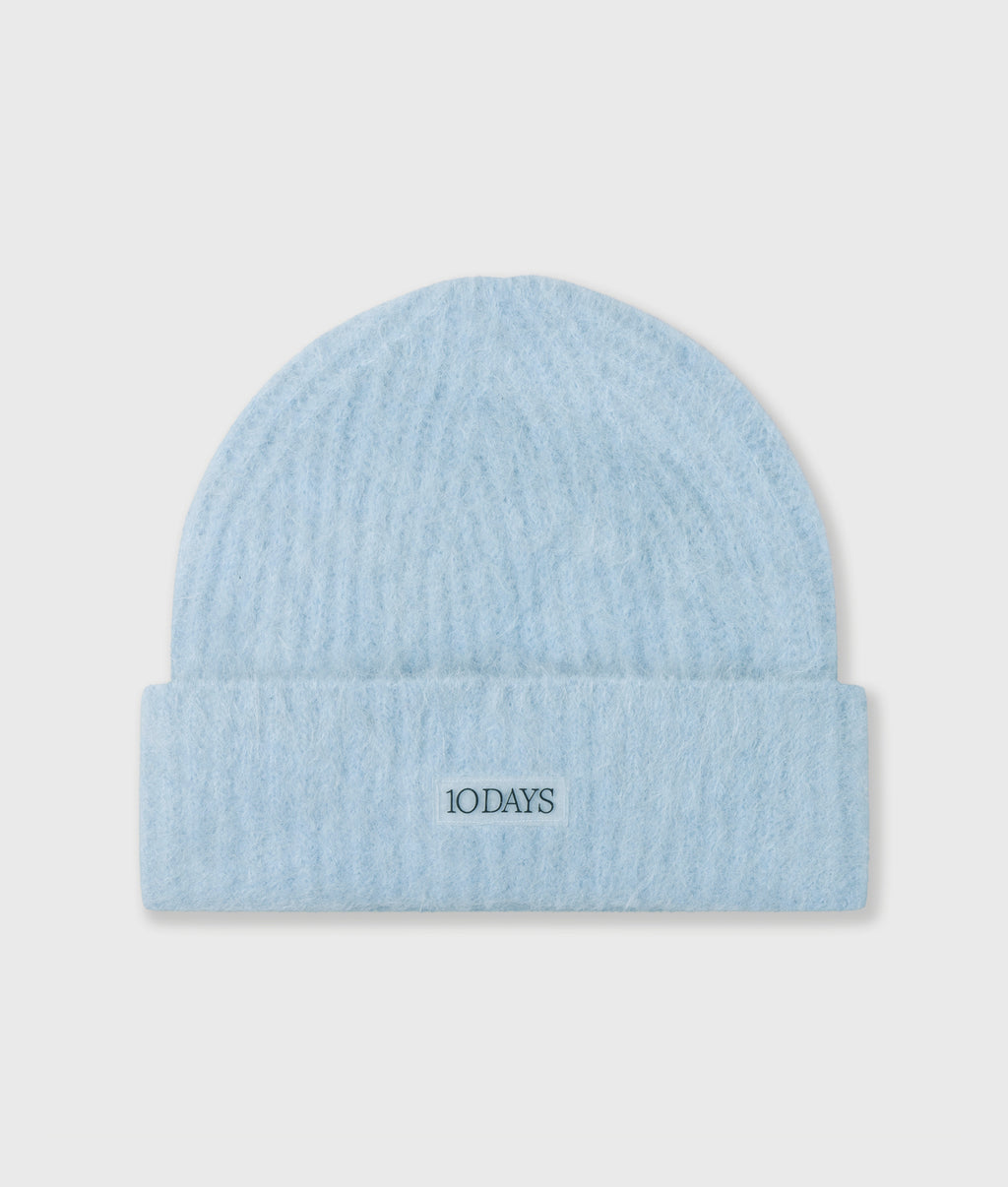 gebreide beanie | angel blue