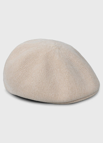 knit flat cap | pearl