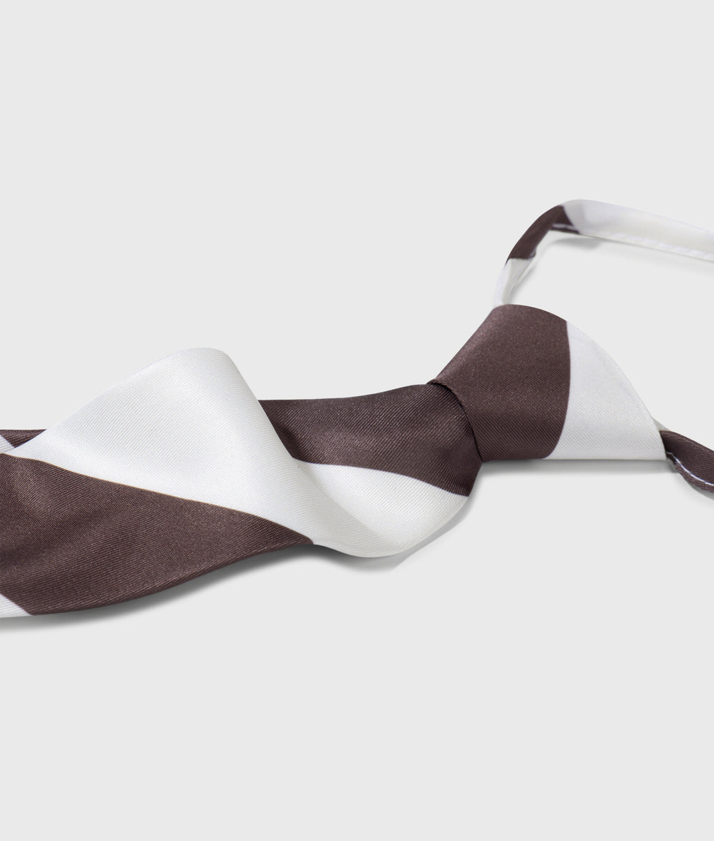 gestreepte stropdas | ecru/brown