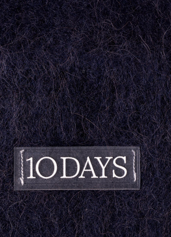 soft hairy knit beanie | dark navy