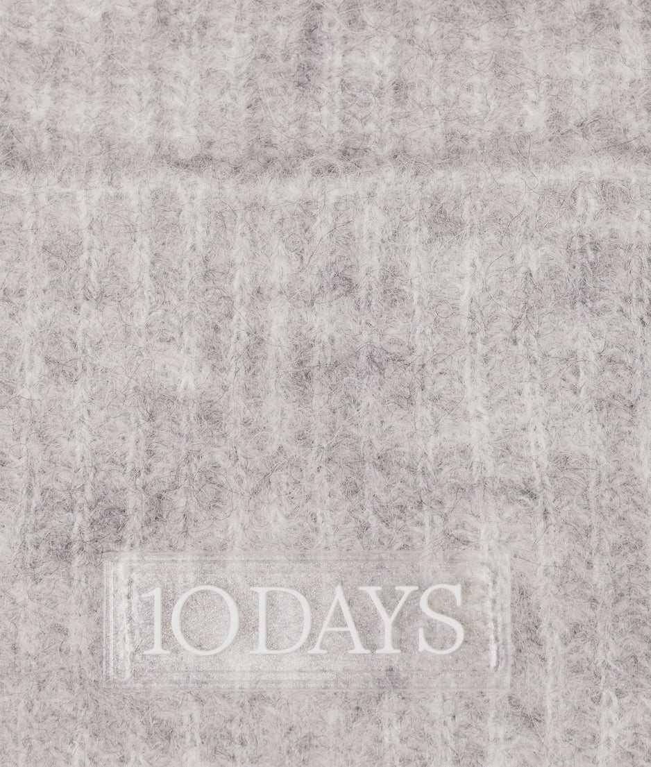soft hairy knit beanie | light grey melee