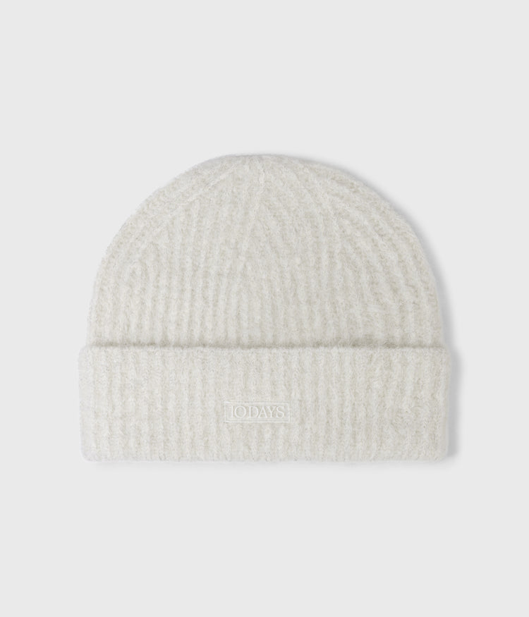 hairy beanie lurex | ecru