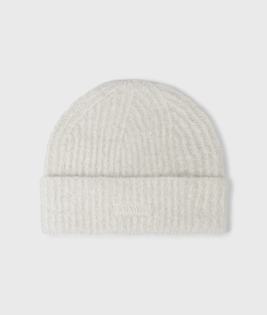 hairy beanie lurex | ecru