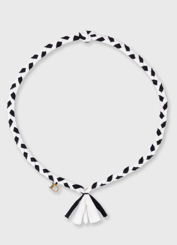 braided necklace | black
