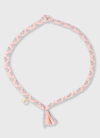 braided necklace | peach