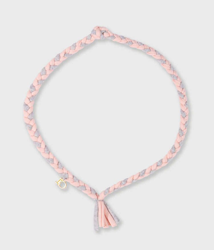 braided necklace | peach