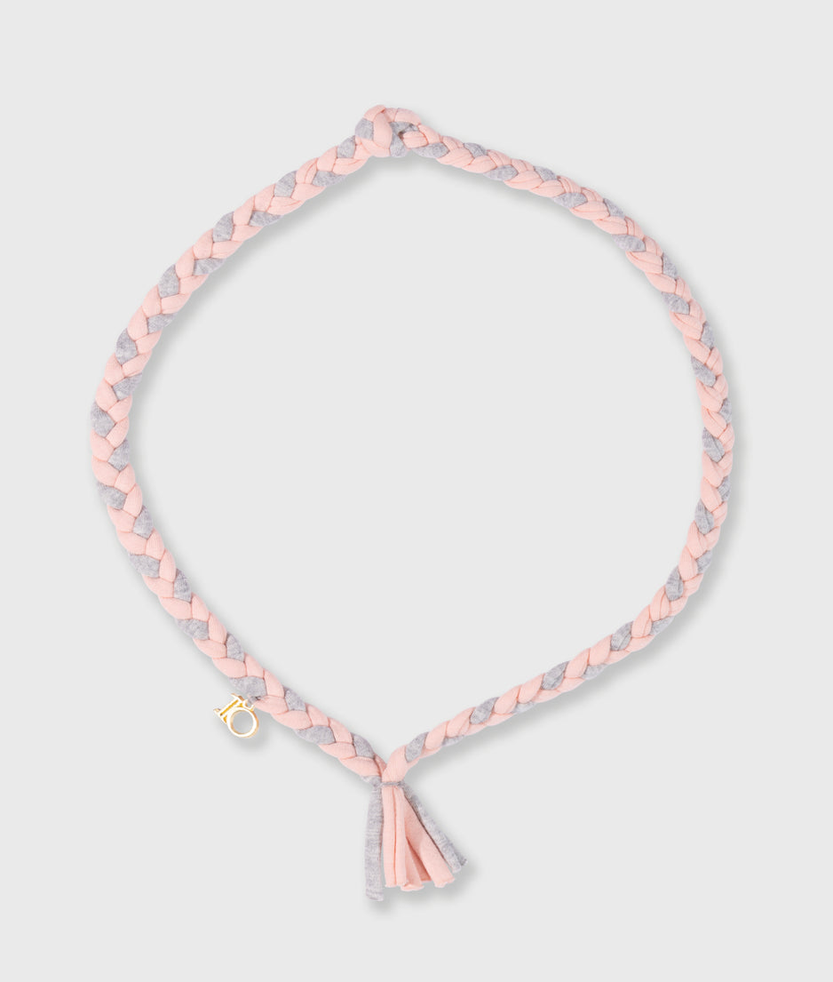 braided necklace | peach