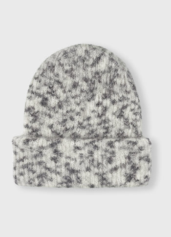 knitted beanie leopard | warm white