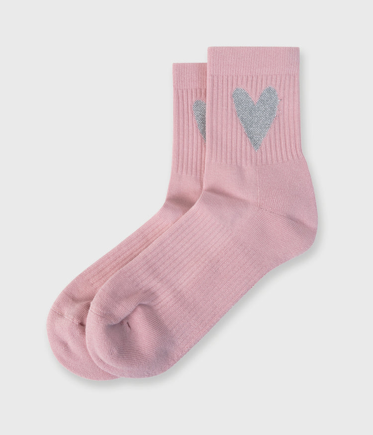 socks heart | bright raspberry