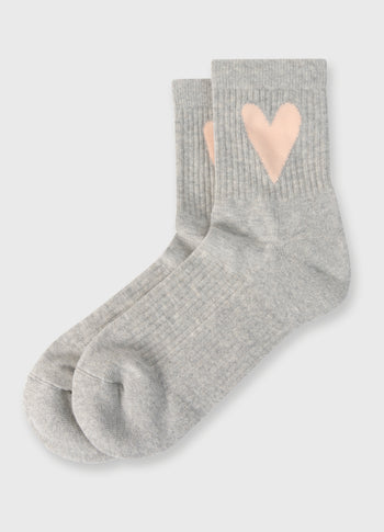 socks heart | light grey melee