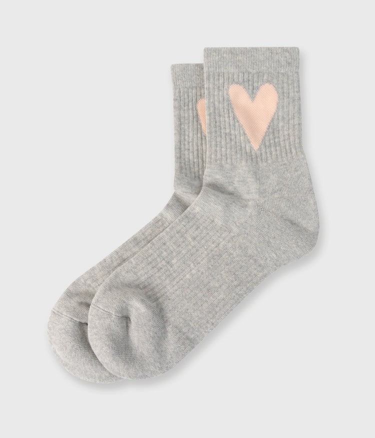 socks heart | light grey melee