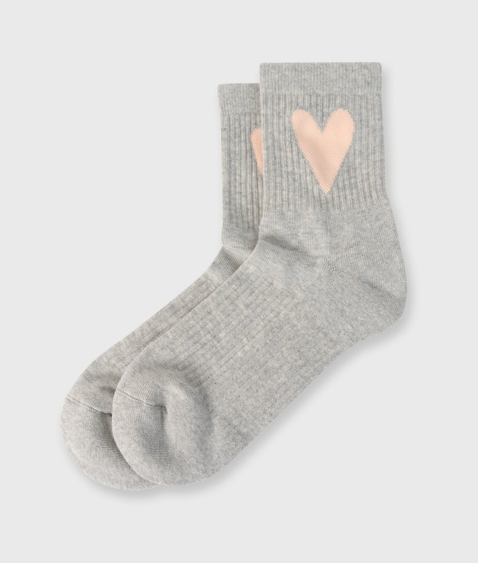 socks heart | light grey melee