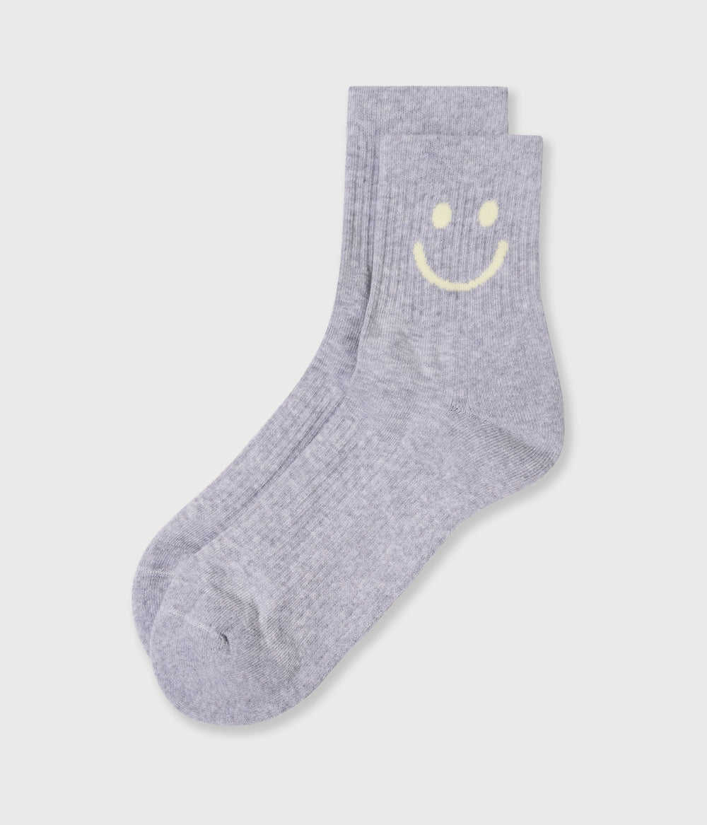 socks smile | white grey melee