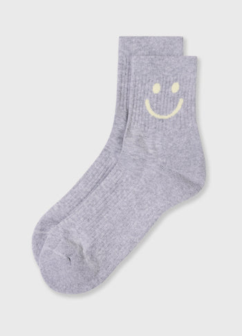 socks smile | white grey melee