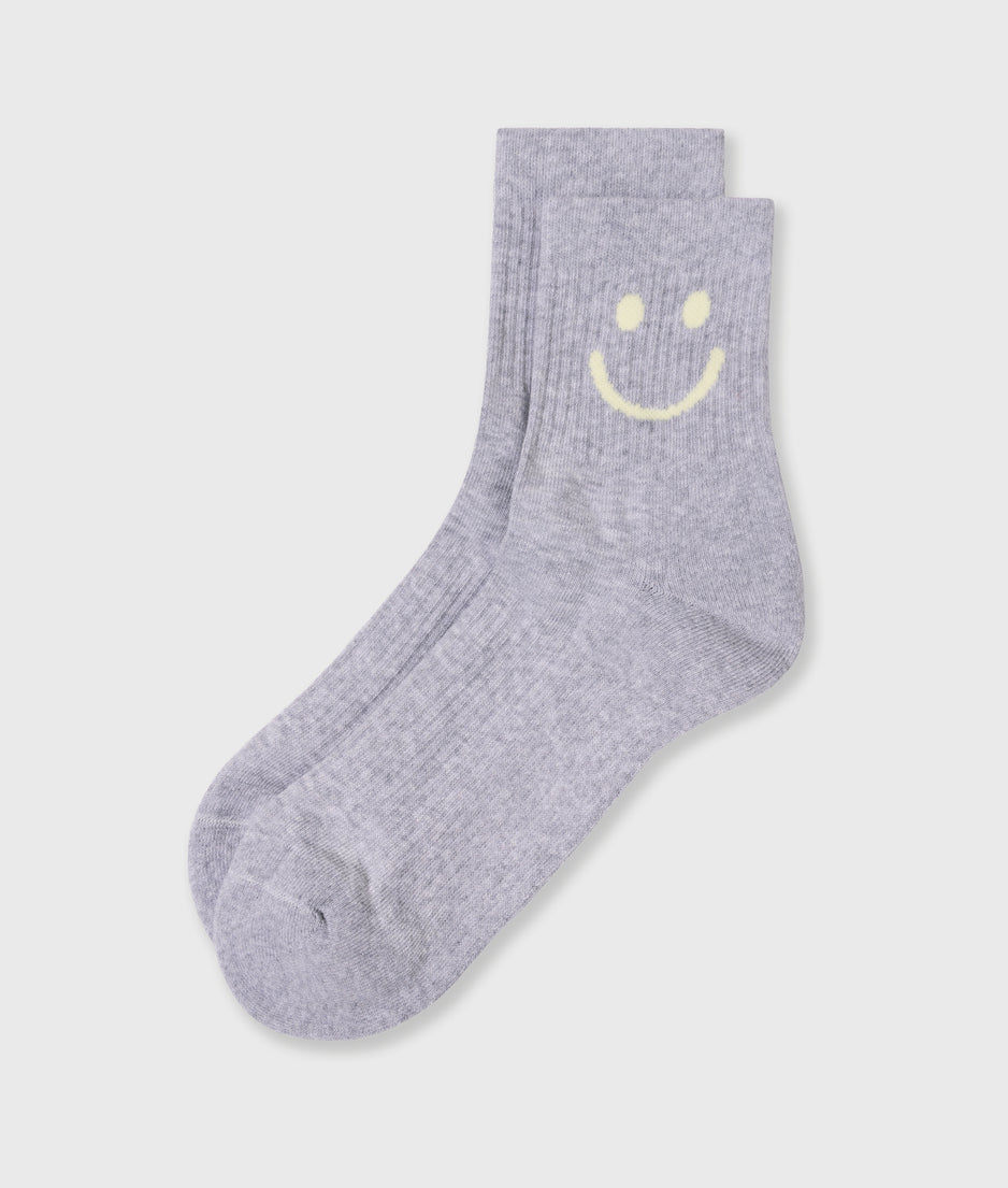 socks smile | white grey melee