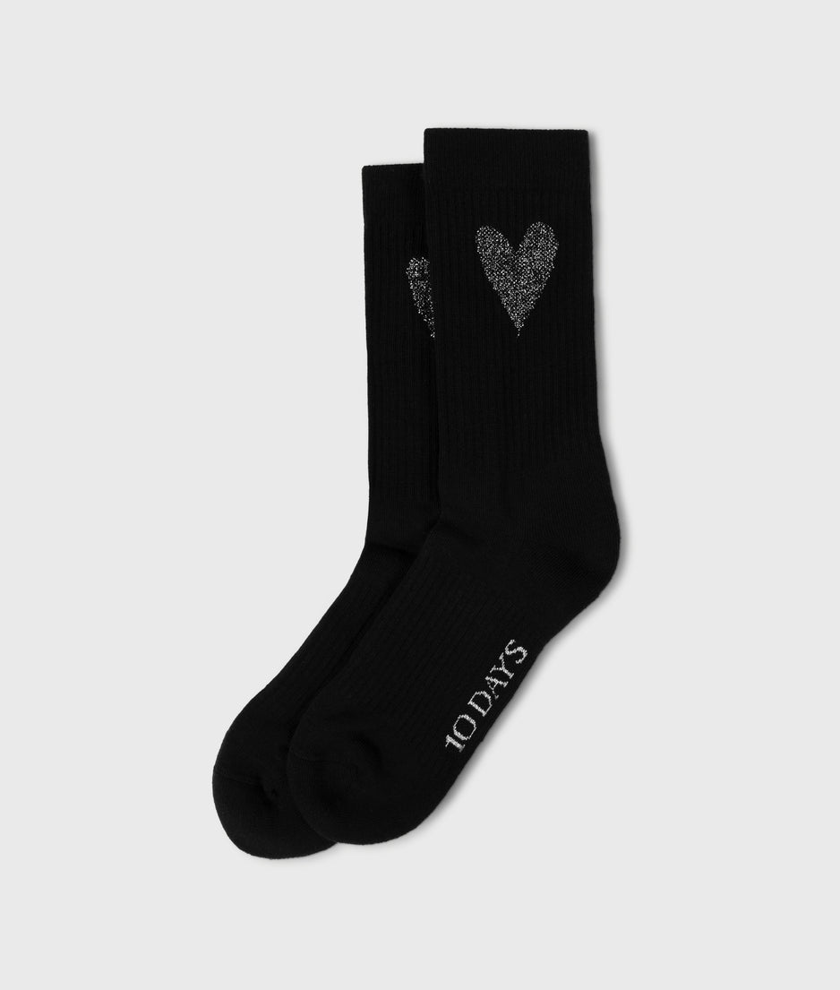 socks heart | black