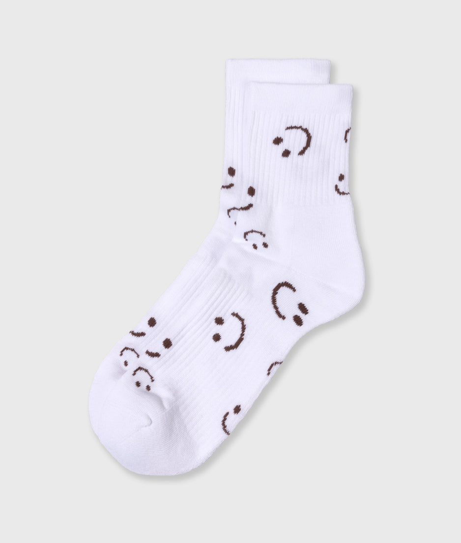 socks all-over smile | white