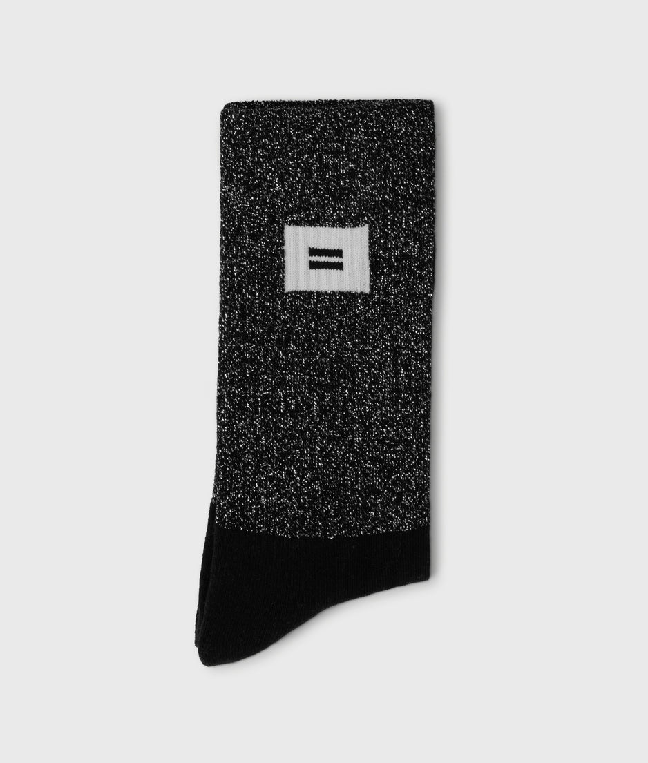 socks lurex label | black