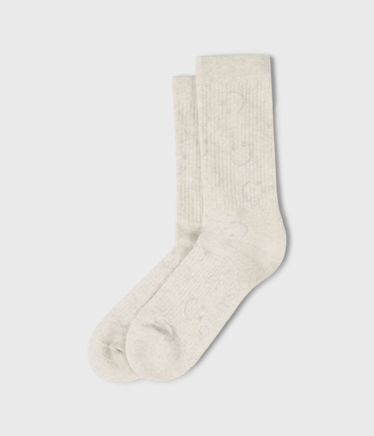 socks all-over smile | soft white melee