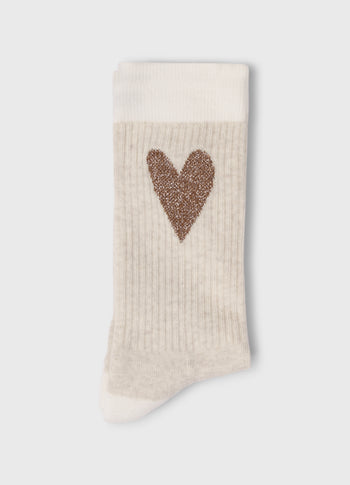 socks heart | soft white melee