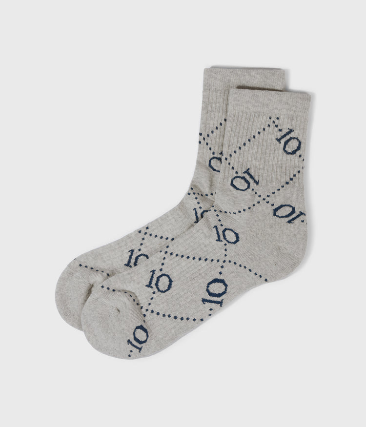 socks all-over monogram | light grey melee