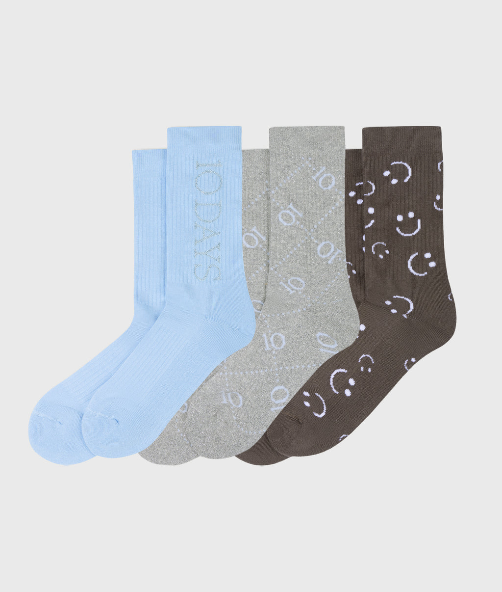 3-pack sokken | light grey melee