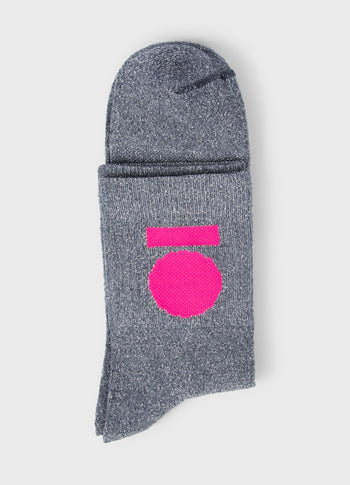 short socks medal lurex | silver