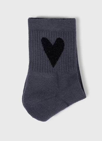 socks heart | steel blue