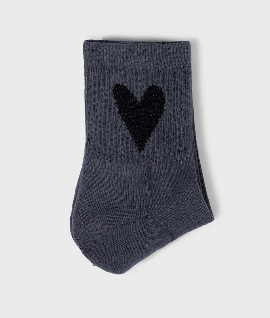 socks heart | steel blue