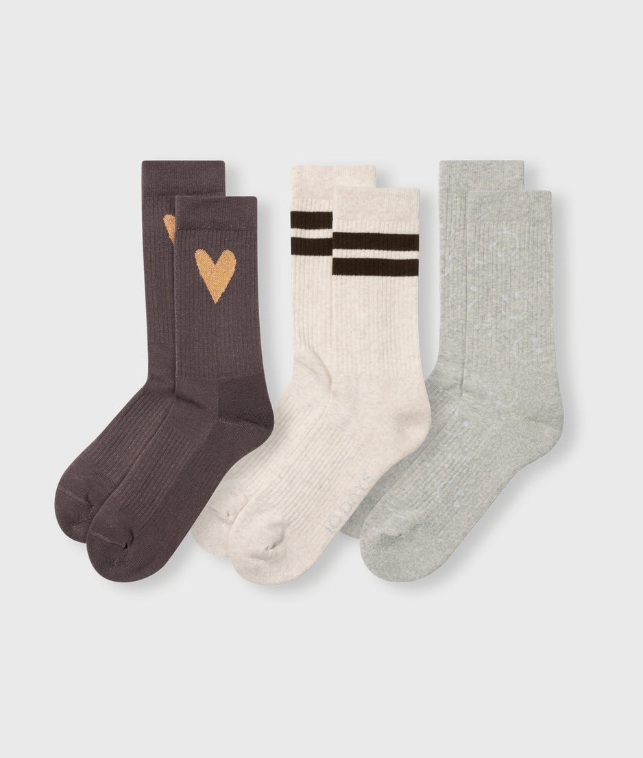 3-pack socks | deep wine