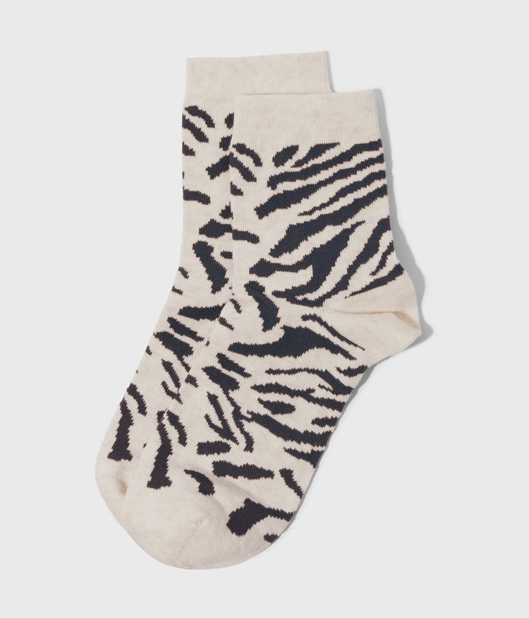socks zebra | soft white melee