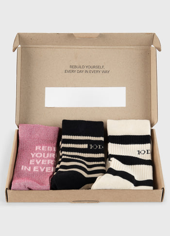 3-pack socks | bright pink
