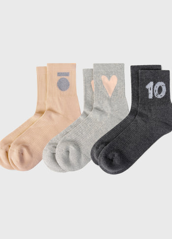 3-pack socks | peach
