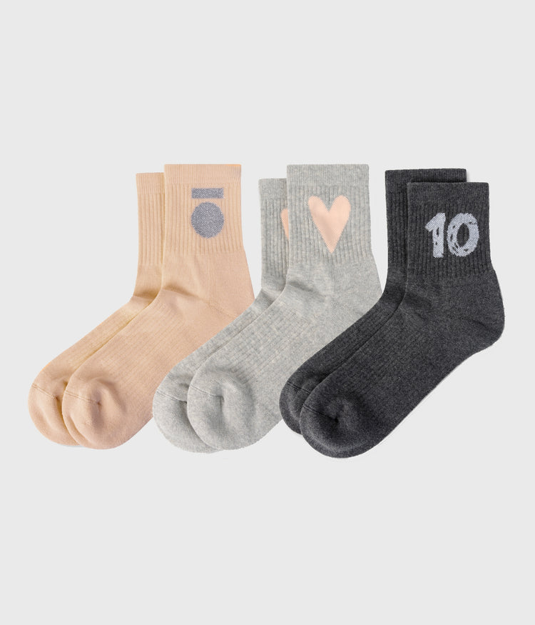 3-pack socks | peach
