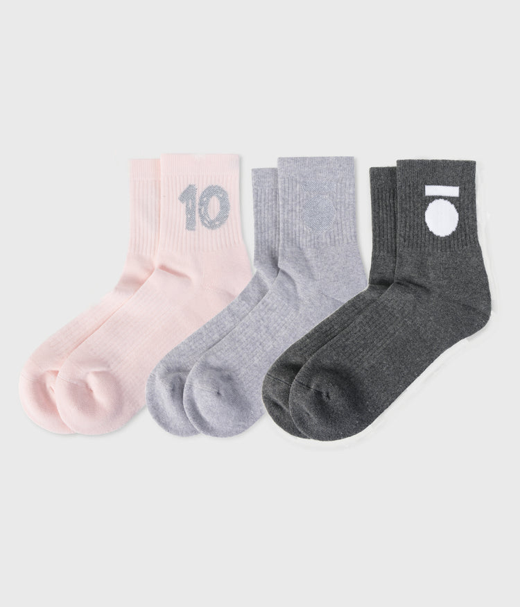 3-pack socks | marshmallow