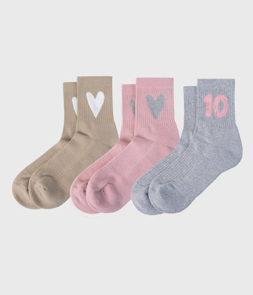 3-pack socks | bright raspberry