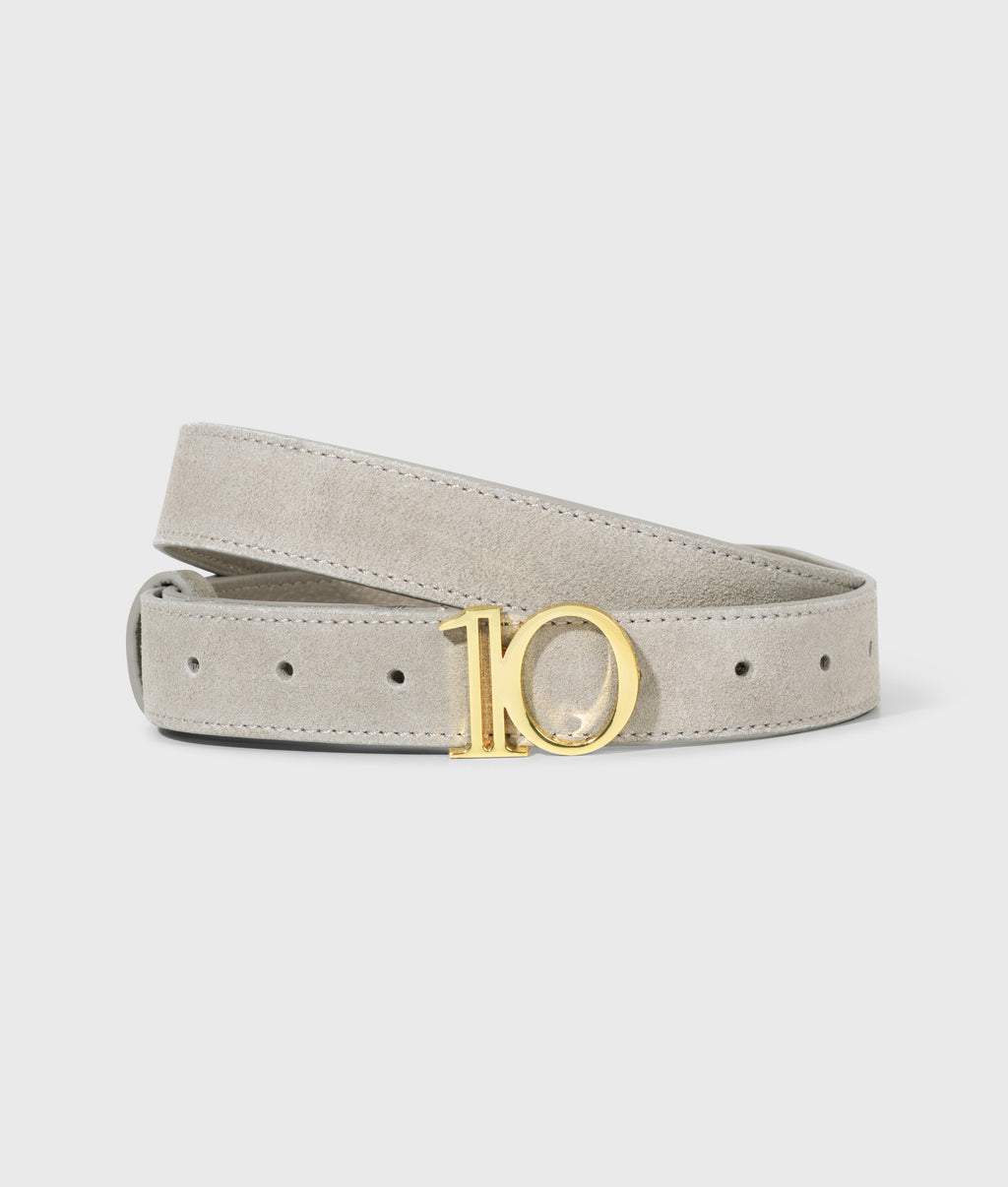 monogram belt suede | stone