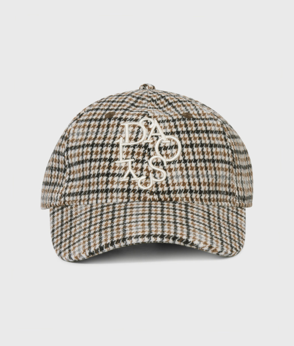 wool blend check cap | champagne
