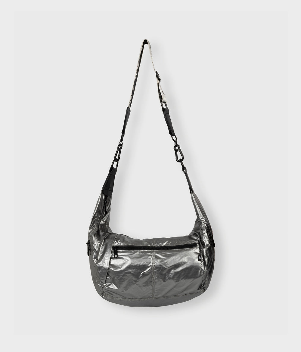 metallic banana bag | silver
