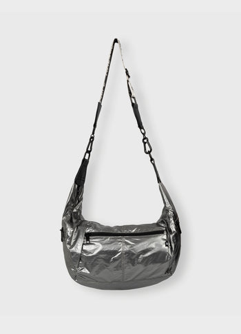 metallic banana bag | silver
