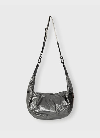 metallic banana bag | silver