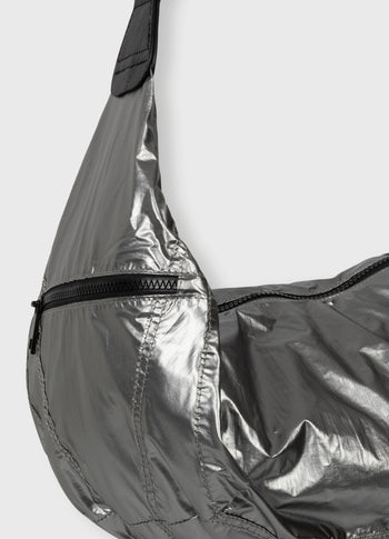 metallic banana bag | silver