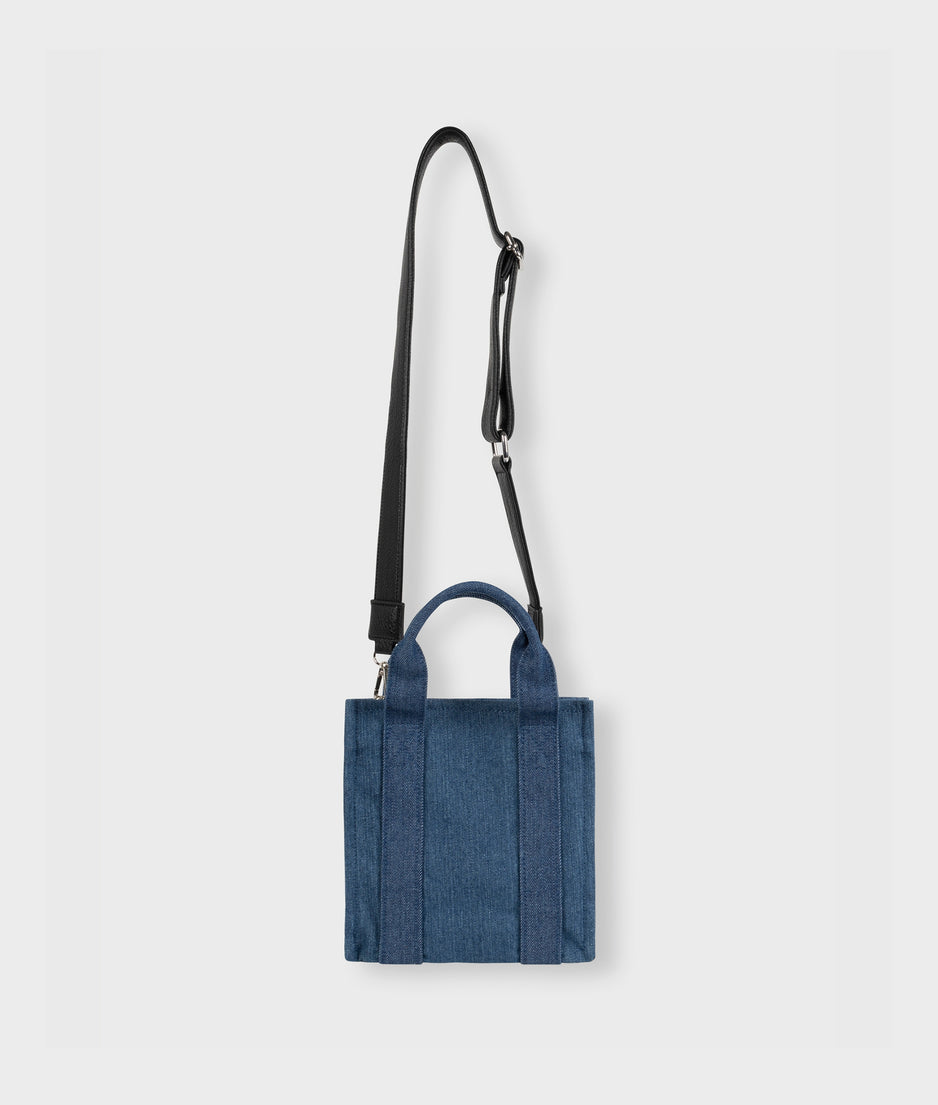 mini box bag denim | stone blue