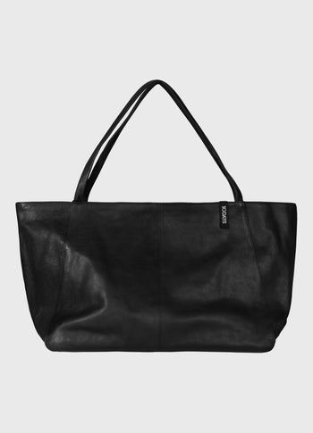 leather shopper | black
