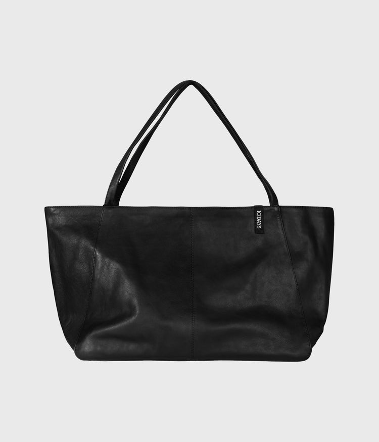 leather shopper | black