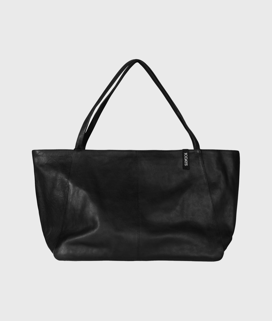 leather shopper | black