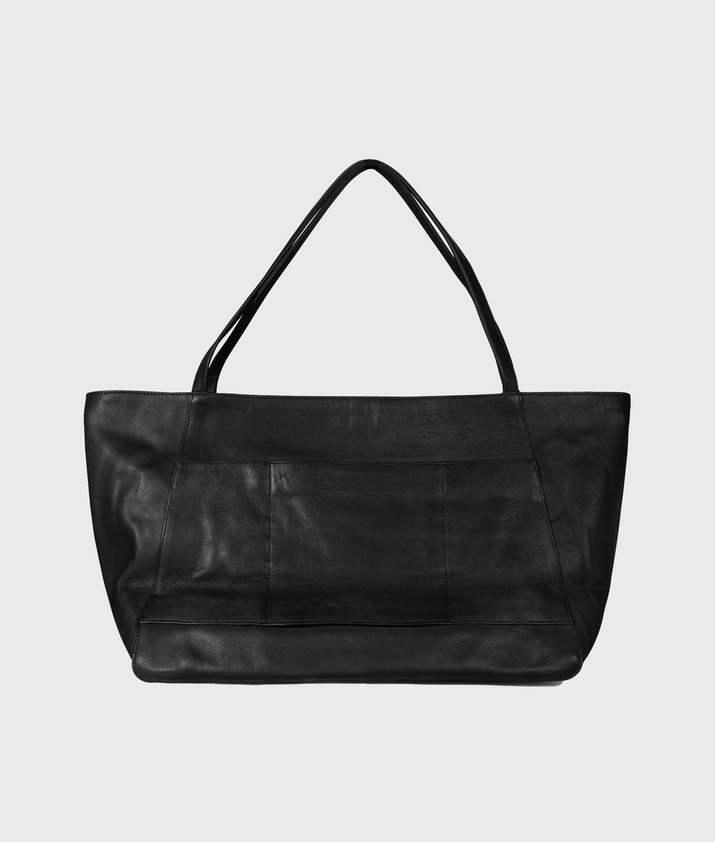 leather shopper | black
