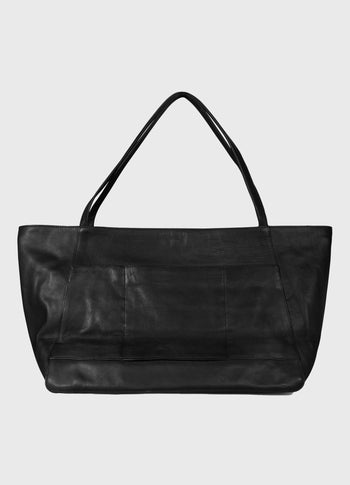 leather shopper | black