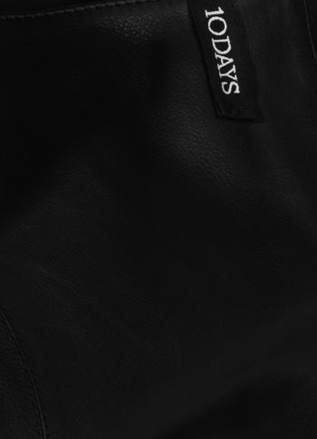 leather shopper | black
