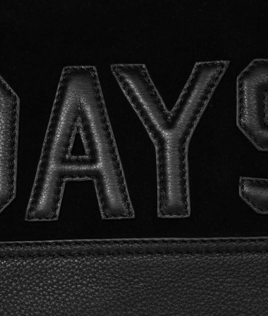 leather double mini pouch | black